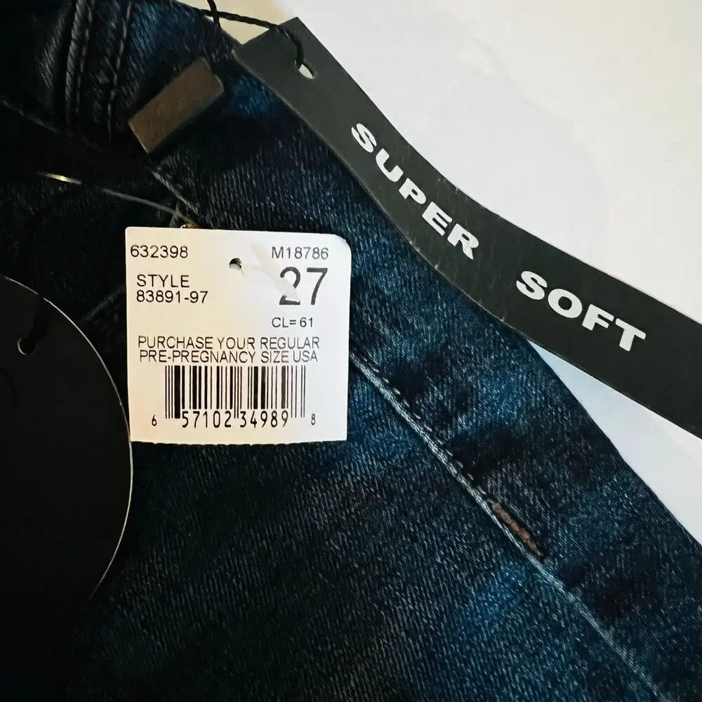 Articles Of Society Maternity Skinny Jeans Size 27 NWT Dark Wash Blue